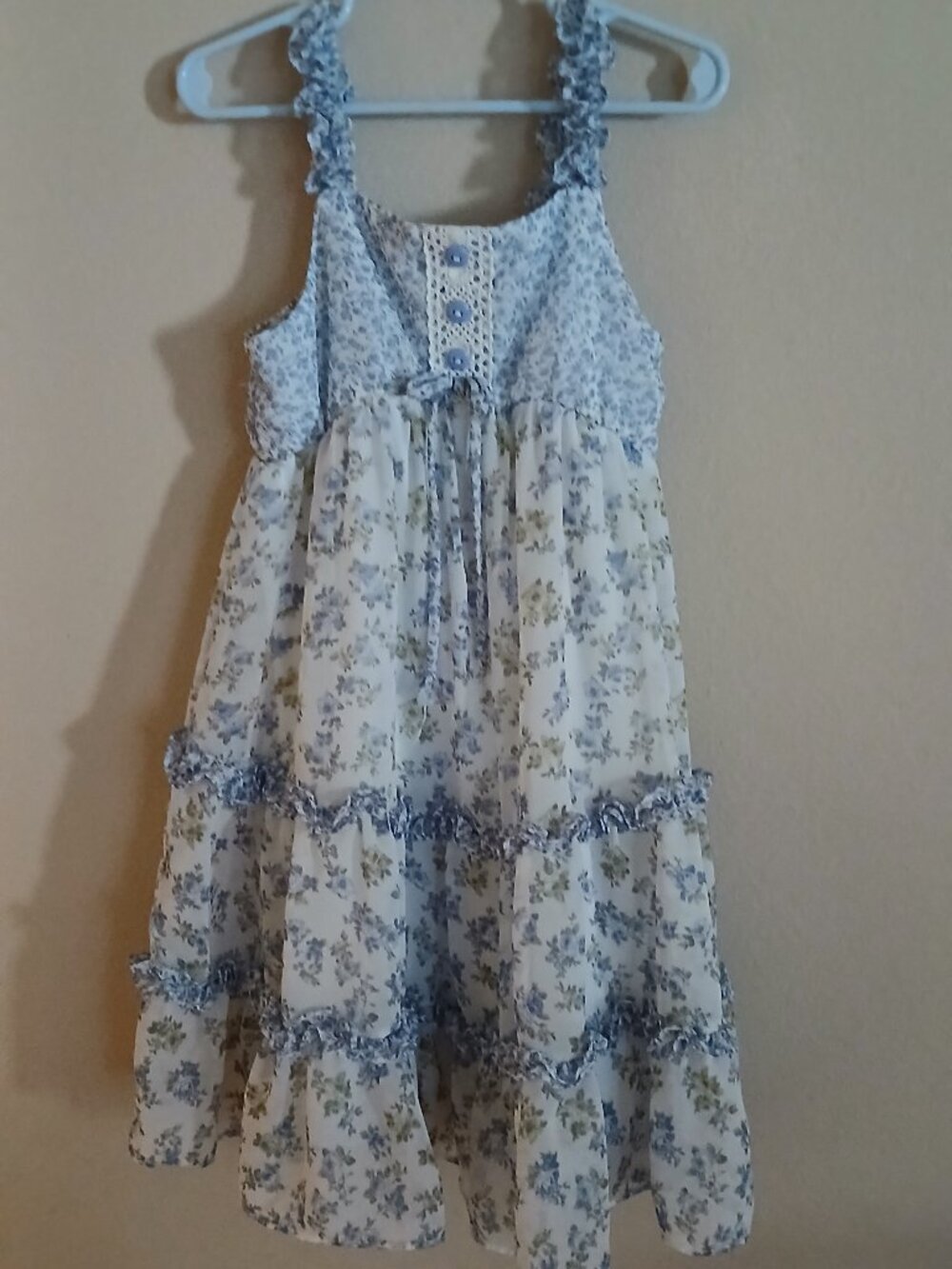 Girls Blue Sleeveless Dress